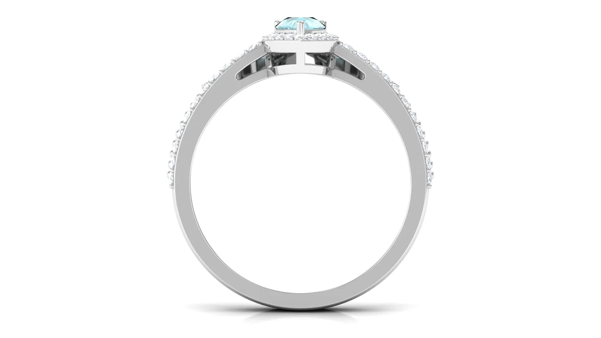 1.25 CT Vintage Inspired Sky Blue Topaz Teardrop Ring Set with Diamond