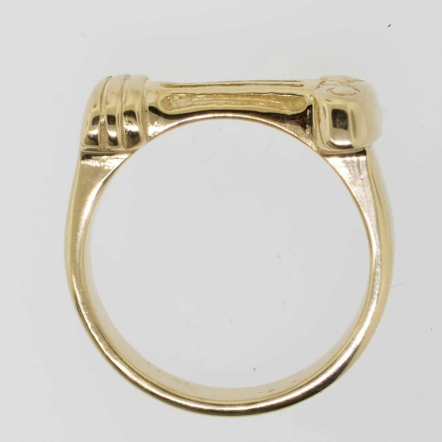14K Yellow Gold Handmade Ionic Column Ring Size 9.75 Preowned Jewelry