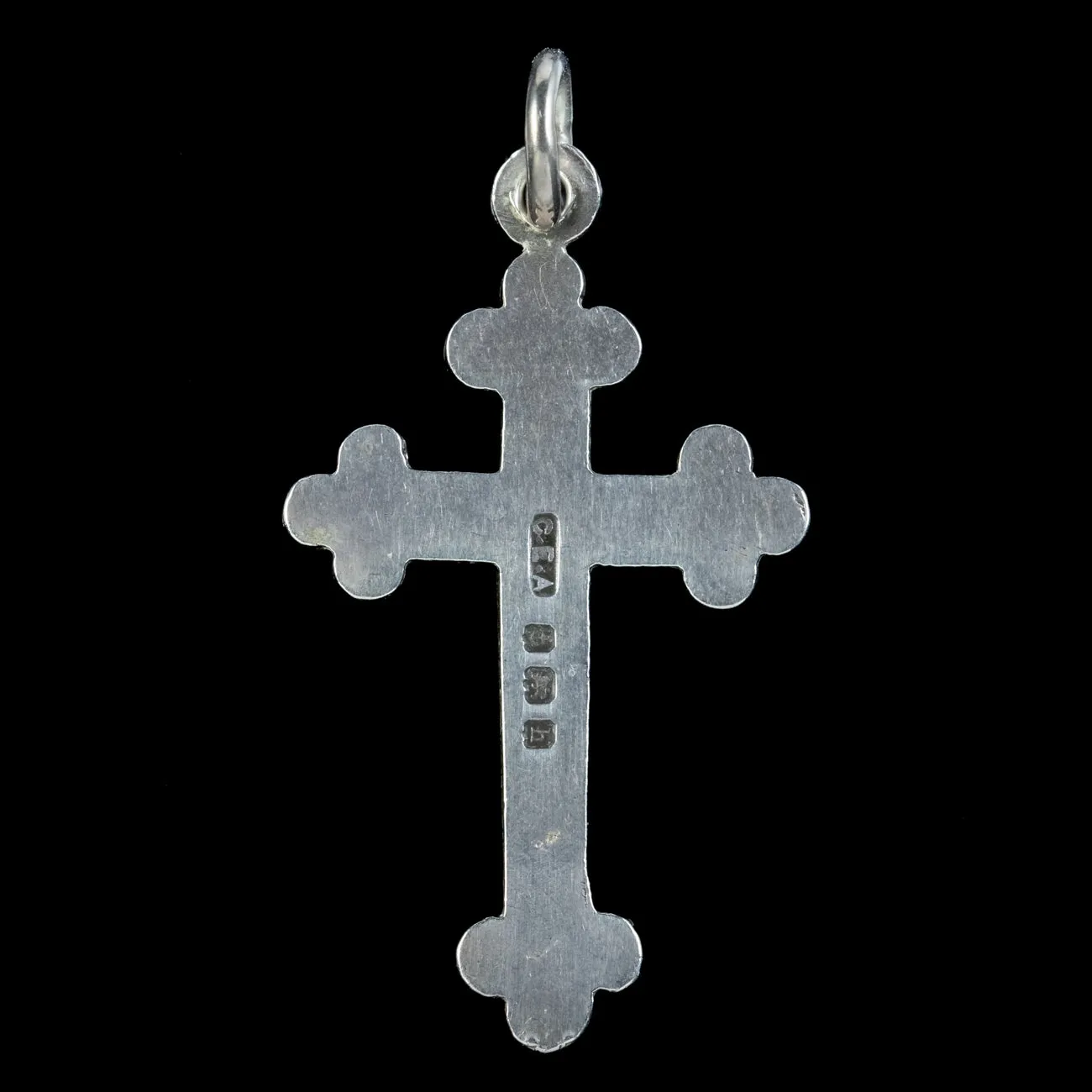 Antique Edwardian Sterling Silver Cross Pendant Dated 1907