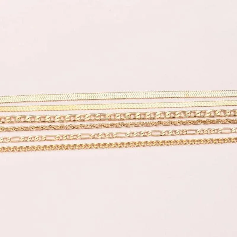 B6.6pcs Simple Chain Bracelet