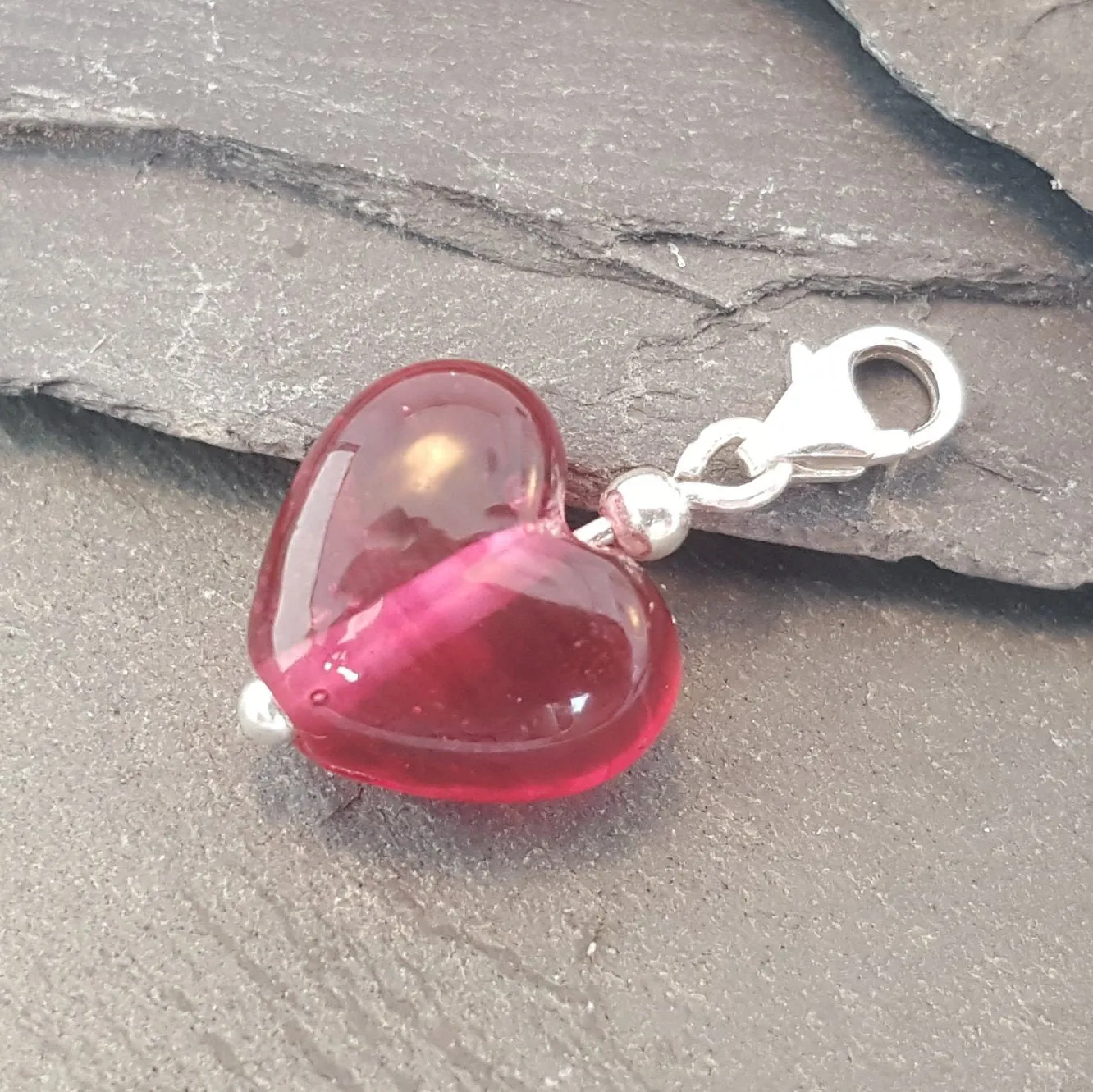 Birthstones in Glass - Cora Heart Clip on Charms