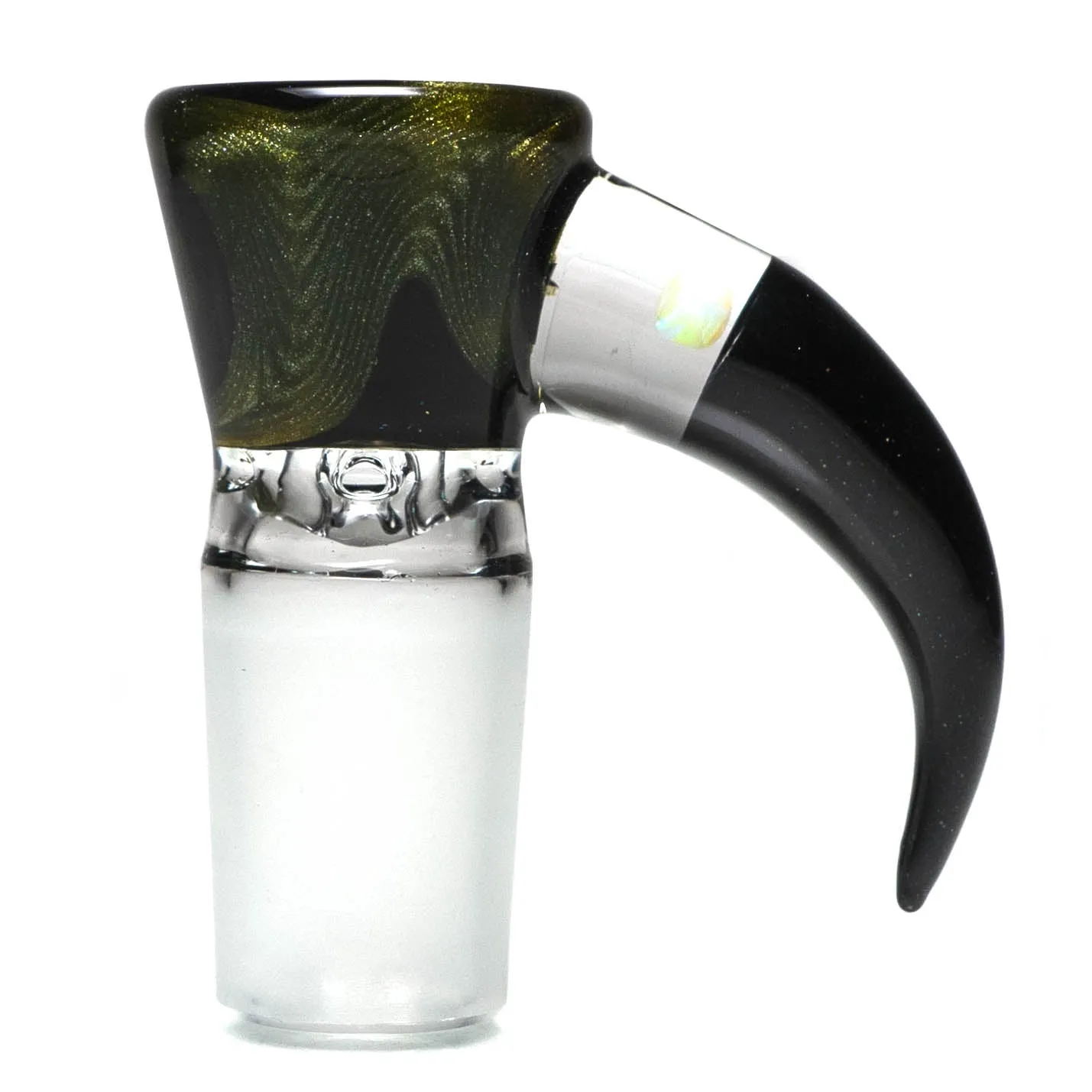 Unity Glassworks - 4 Hole Worked Opal Horn Slide - 18mm - Metal Fleck & Galaxy